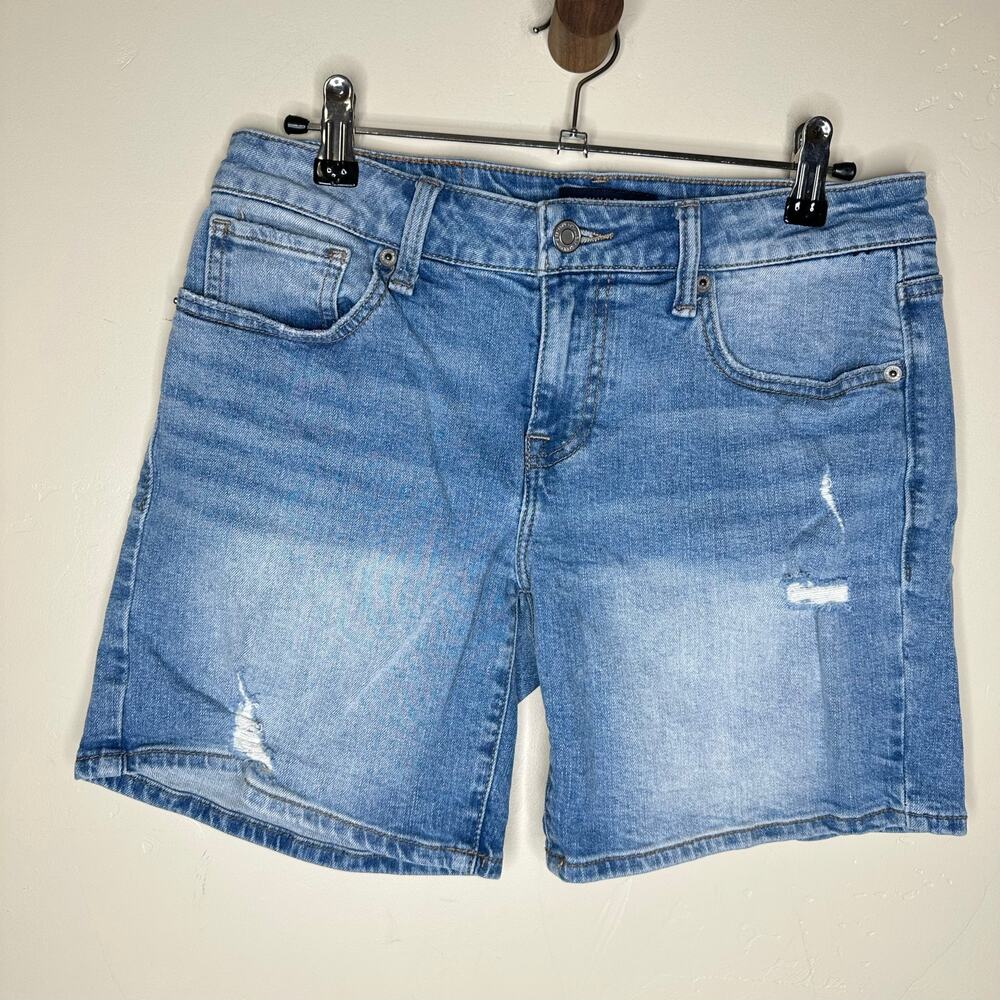Lucky Brand The Roll Up Jean Denim Shorts Mid Rise Light Wash Size 2 or 26